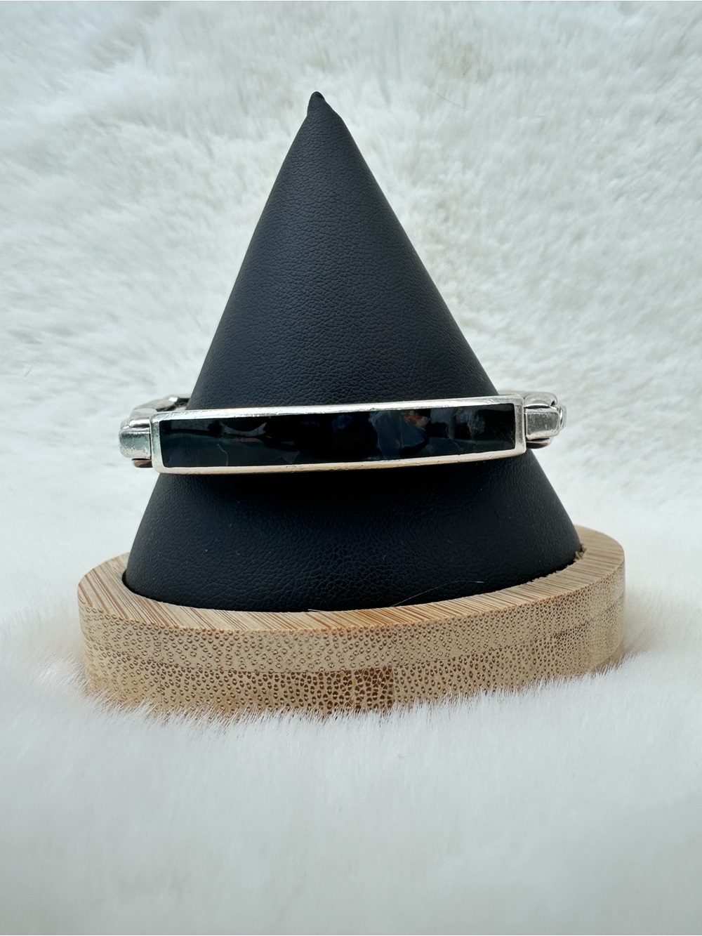 David Yurman Sterling Silver Bracelet with Pietersite Bar